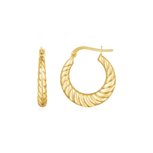 14K Yellow Gold Polished Twisted Cable Graduated Hoops | Richard Cannon Jewelry