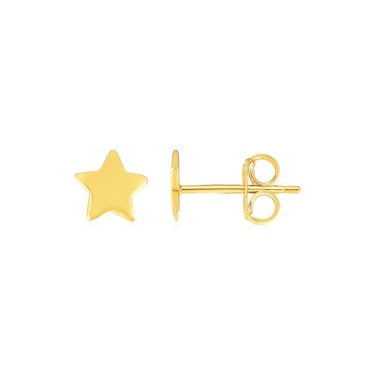 14k Yellow Gold Post Earrings with Stars | Richard Cannon Jewelry