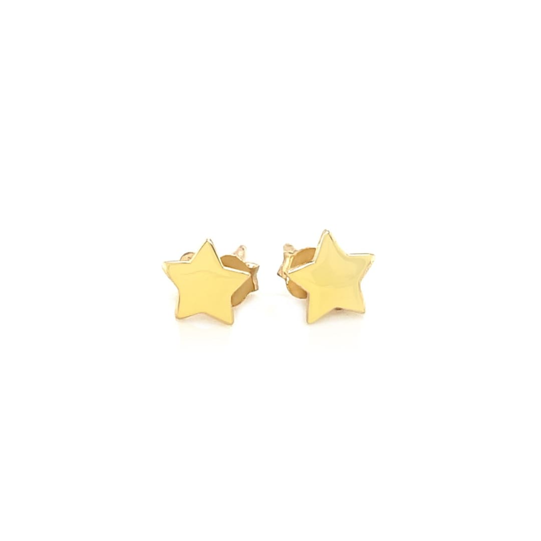 14k Yellow Gold Post Earrings with Stars | Richard Cannon Jewelry