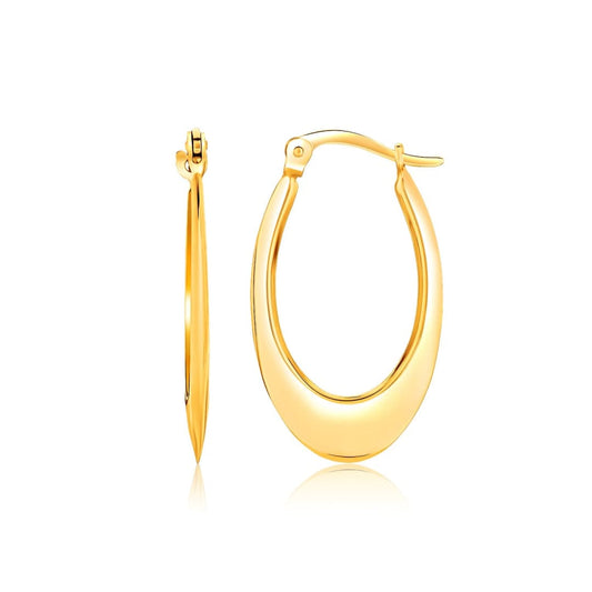 14k Yellow Gold Puffed Graduated Open Oval Earrings | Richard Cannon Jewelry