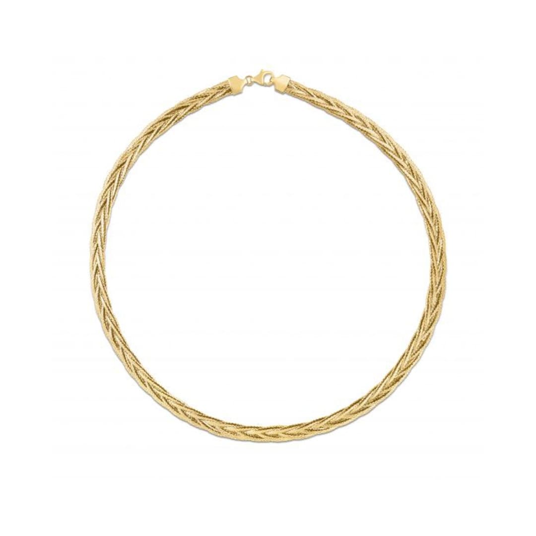 14k Yellow Gold Rapunzel Woven Necklace | Richard Cannon Jewelry