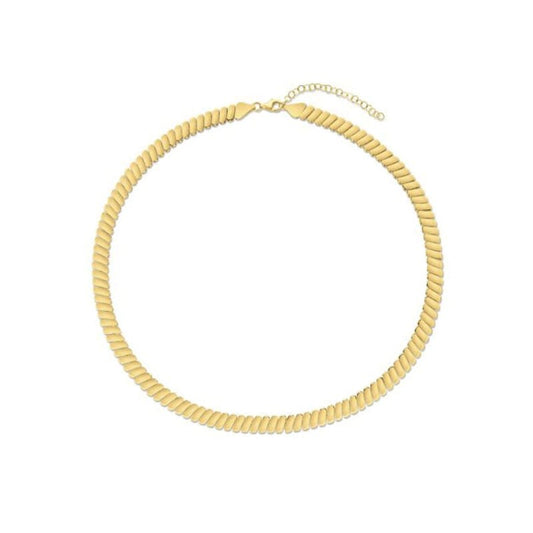 14k Yellow Gold Rib Link Necklace | Richard Cannon Jewelry