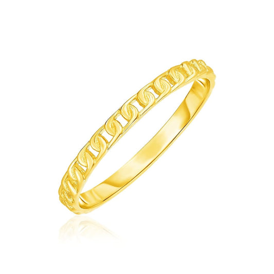 14k Yellow Gold Ring with Bead Texture | Richard Cannon Jewelry