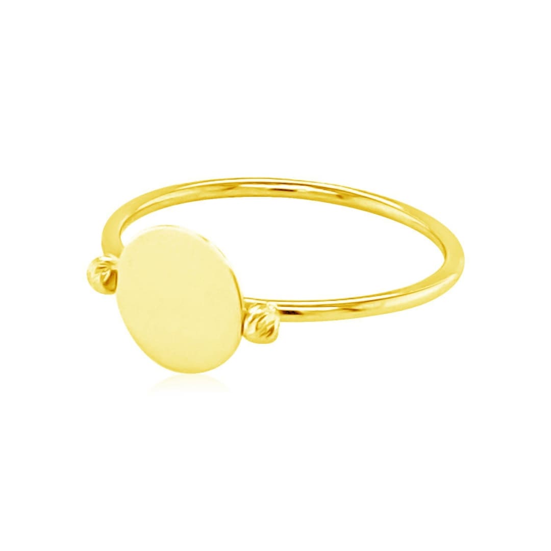 14k Yellow Gold Ring with Polished Oval | Richard Cannon Jewelry