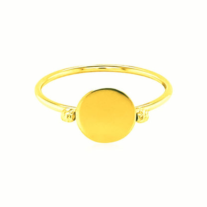 14k Yellow Gold Ring with Polished Oval | Richard Cannon Jewelry