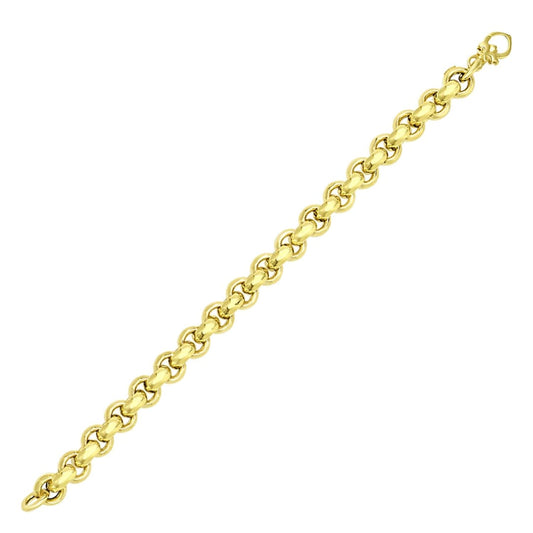 14k Yellow Gold Rolo Design Shiny Bracelet | Richard Cannon Jewelry