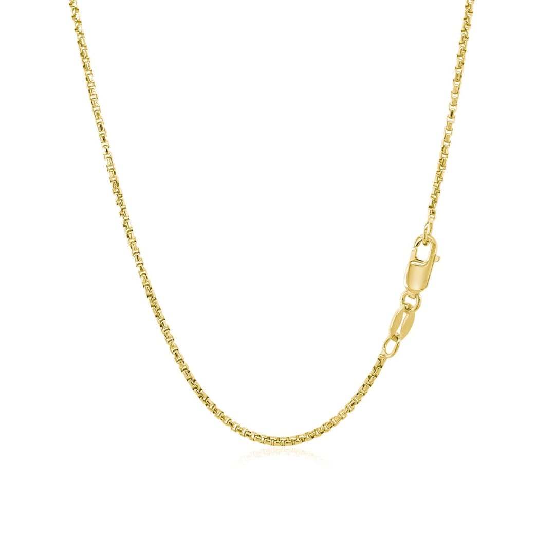 14k Yellow Gold Round Box Chain 1.35 mm | Richard Cannon Jewelry