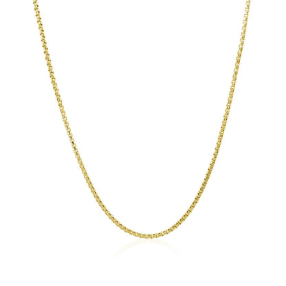 14k Yellow Gold Round Box Chain 1.35 mm | Richard Cannon Jewelry