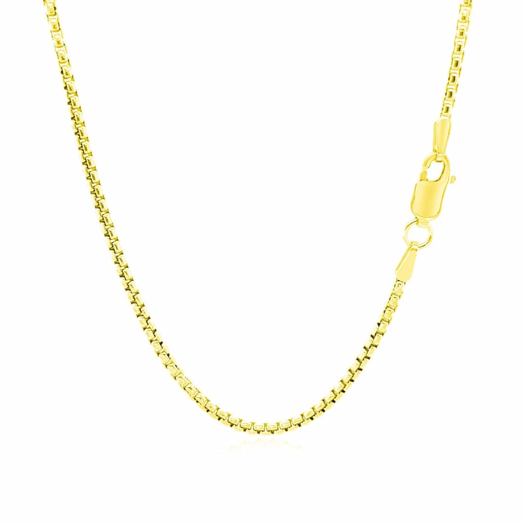 14k Yellow Gold Round Box Chain 1.7mm | Richard Cannon Jewelry