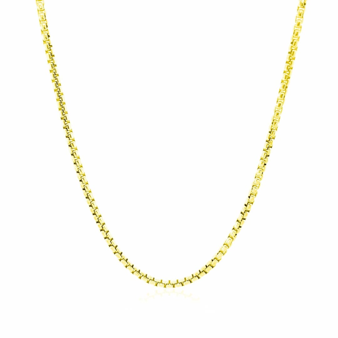 14k Yellow Gold Round Box Chain 1.7mm | Richard Cannon Jewelry