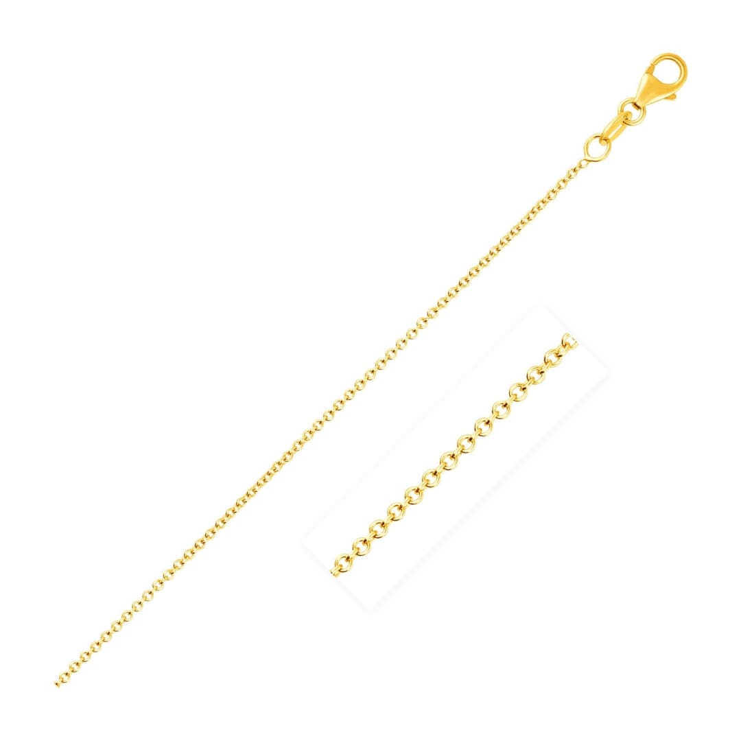 14k Yellow Gold Round Cable Link Chain 1.1mm | Richard Cannon Jewelry