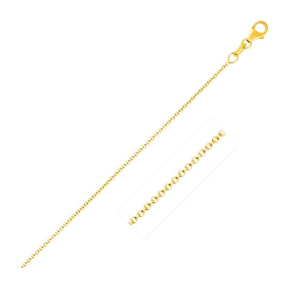 14k Yellow Gold Round Cable Link Chain 1.1mm | Richard Cannon Jewelry