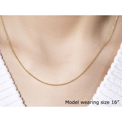 14k Yellow Gold Round Cable Link Chain 1.3mm | Richard Cannon Jewelry