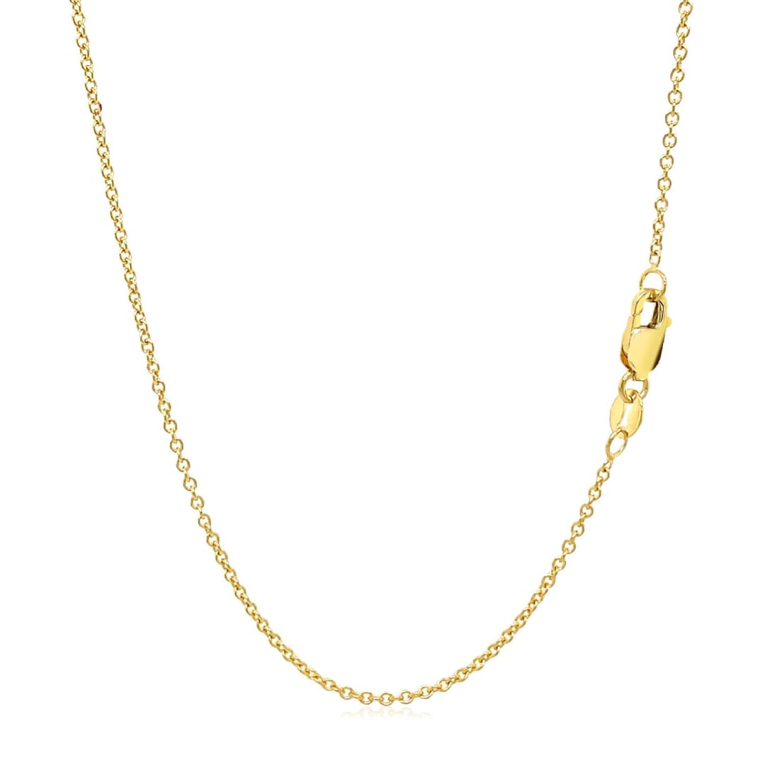 14k Yellow Gold Round Cable Link Chain 1.3mm | Richard Cannon Jewelry