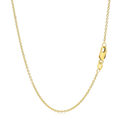 14k Yellow Gold Round Cable Link Chain 1.3mm | Richard Cannon Jewelry