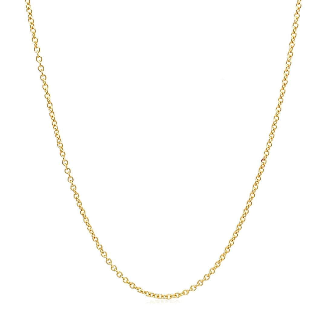 14k Yellow Gold Round Cable Link Chain 1.3mm | Richard Cannon Jewelry