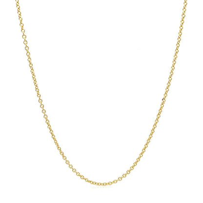 14k Yellow Gold Round Cable Link Chain 1.3mm | Richard Cannon Jewelry