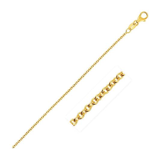 14k Yellow Gold Round Cable Link Chain 1.3mm | Richard Cannon Jewelry