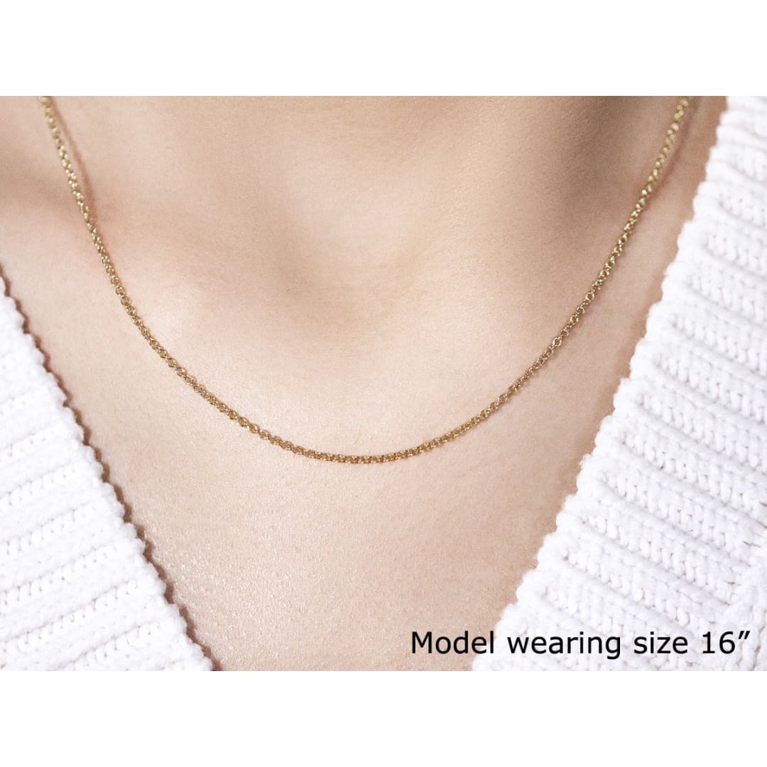 14k Yellow Gold Round Cable Link Chain 1.5mm | Richard Cannon Jewelry