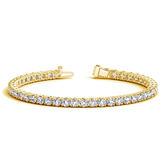 14k Yellow Gold Round Diamond Tennis Bracelet (10 cttw) | Richard Cannon Jewelry