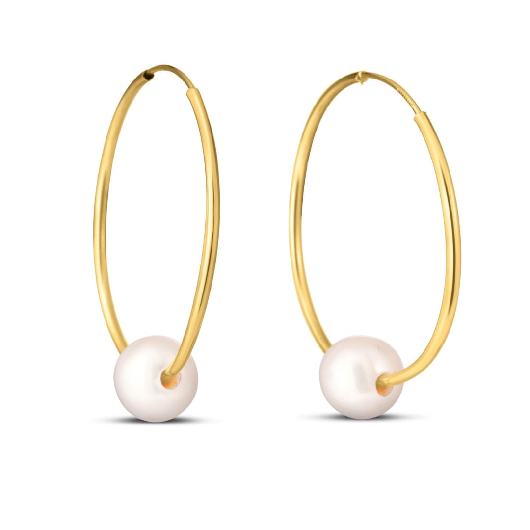 14k Yellow Gold Round Endless Pearl Earring | Richard Cannon Jewelry