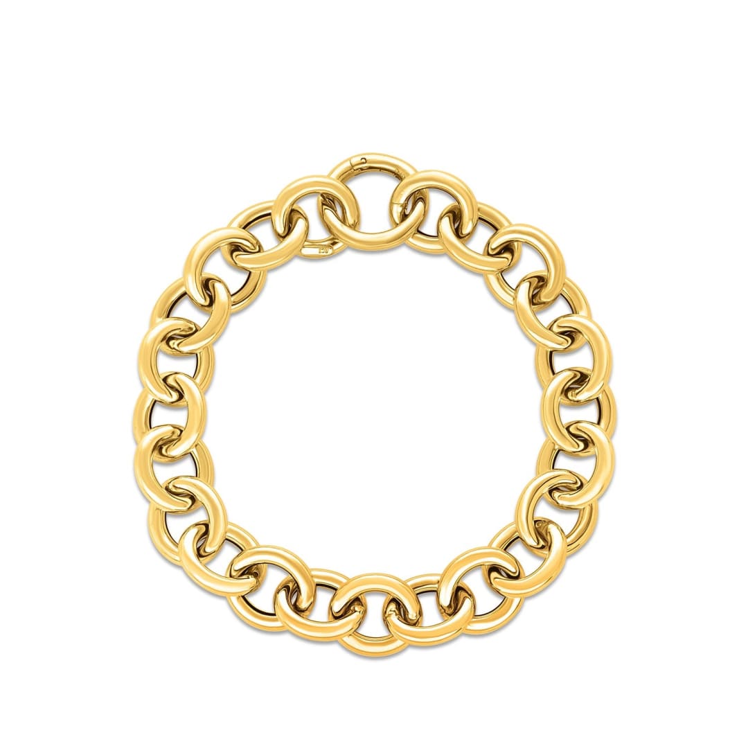 14k Yellow Gold Round Link Bracelet | Richard Cannon Jewelry