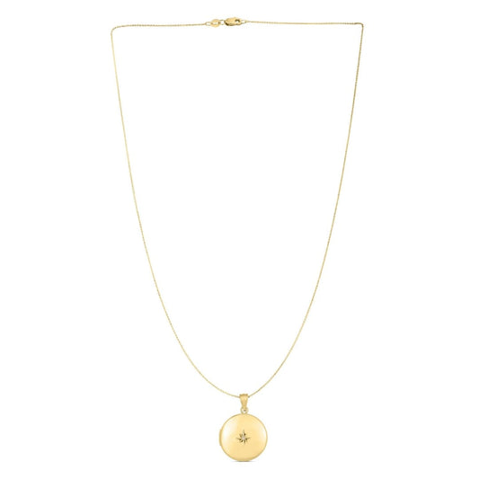 14k Yellow Gold Round North Star Locket Necklace | Richard Cannon Jewelry