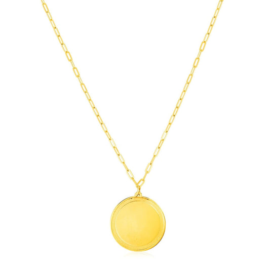 14K Yellow Gold Round Tag Necklace | Richard Cannon Jewelry