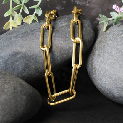 14k Yellow Gold Rounded Paperclip Chain Necklace | Richard Cannon Jewelry