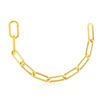 14k Yellow Gold Rounded Paperclip Chain Necklace | Richard Cannon Jewelry