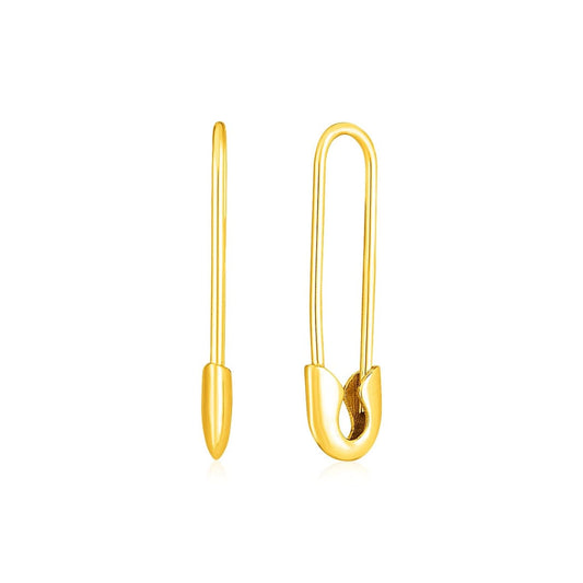 14k Yellow Gold Safety Pin Earrings | Richard Cannon Jewelry