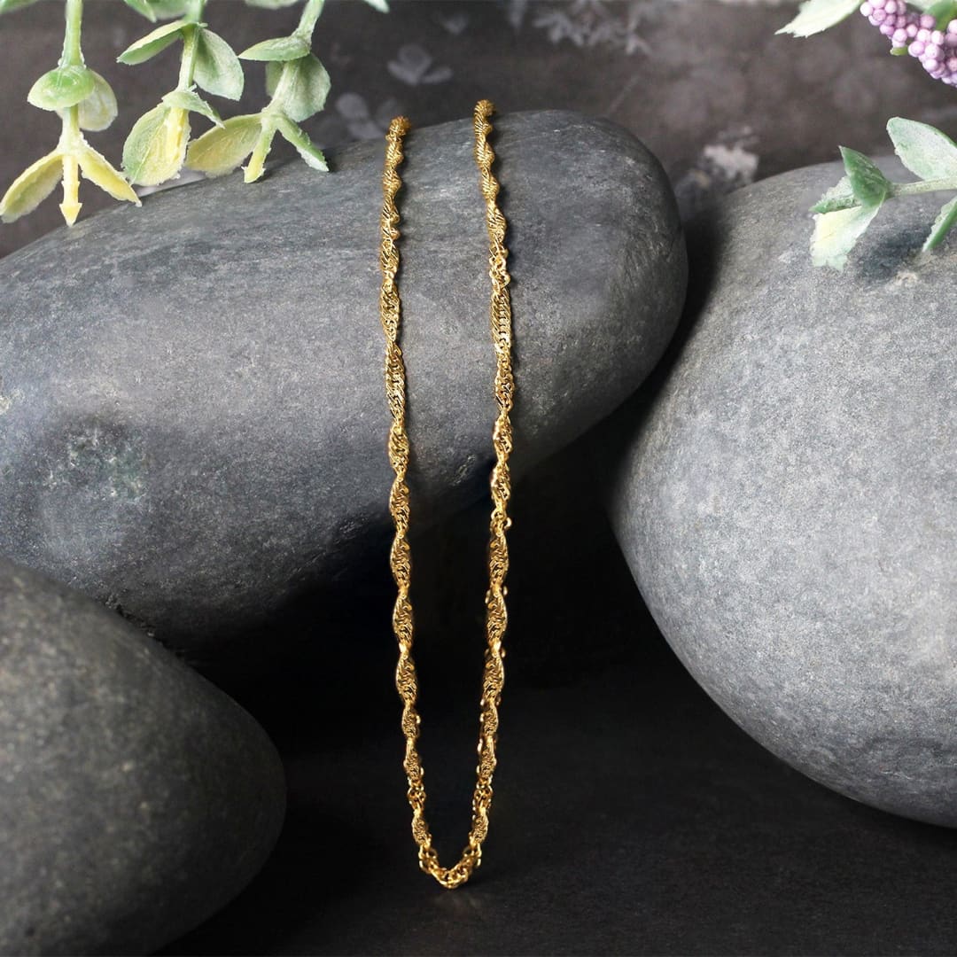 14k Yellow Gold Singapore Chain 1.7mm | Richard Cannon Jewelry