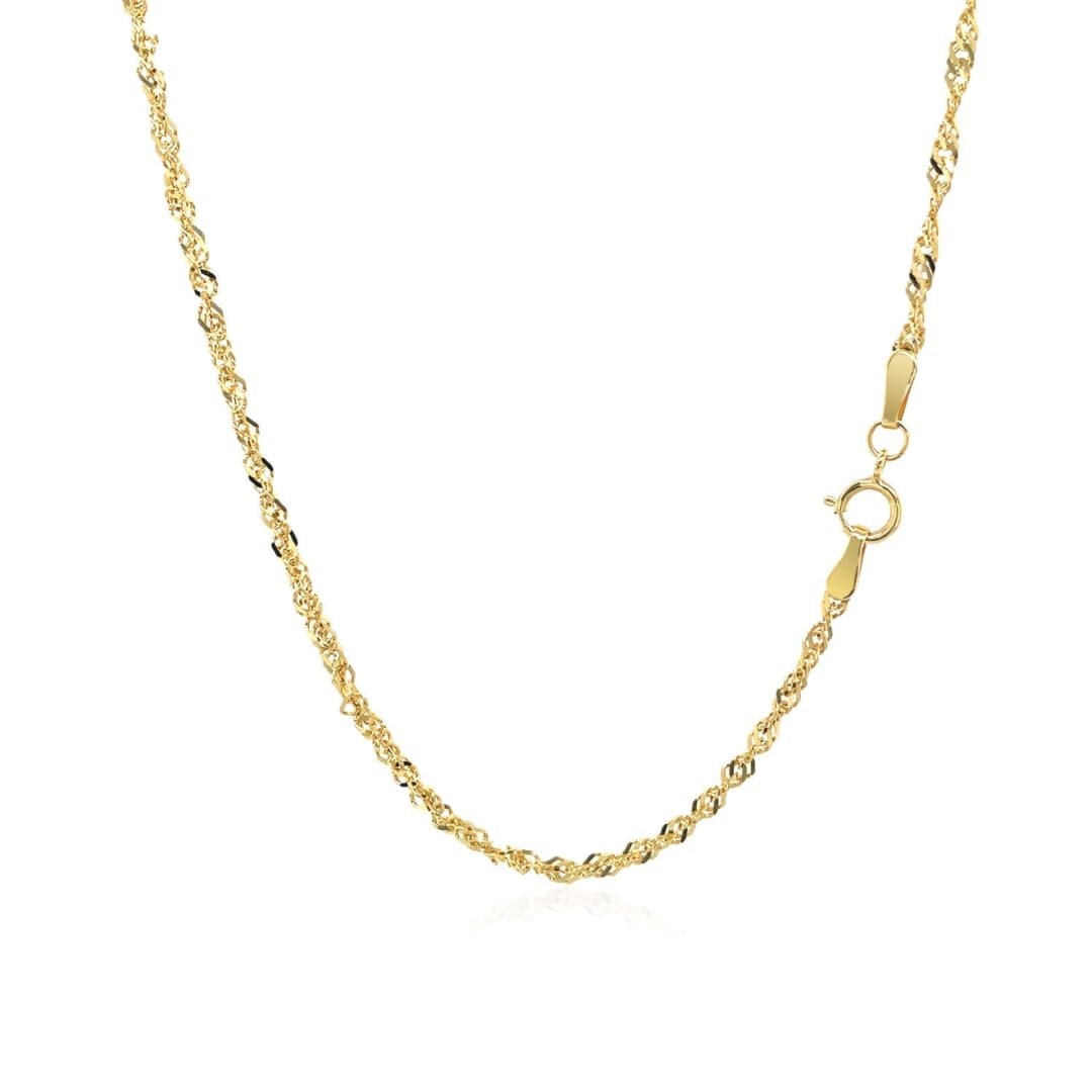 14k Yellow Gold Singapore Chain 1.7mm | Richard Cannon Jewelry