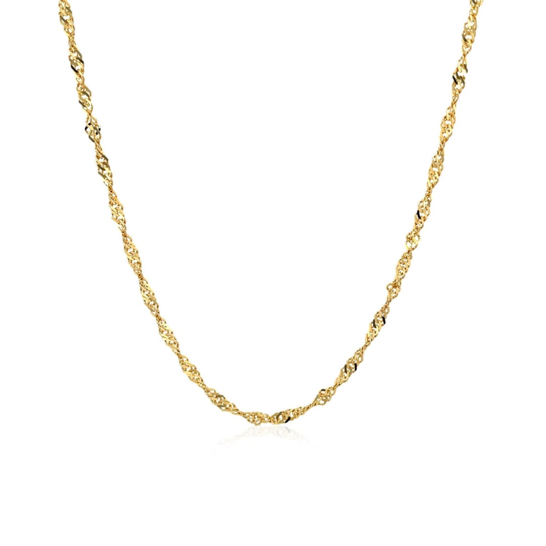 14k Yellow Gold Singapore Chain 1.7mm | Richard Cannon Jewelry