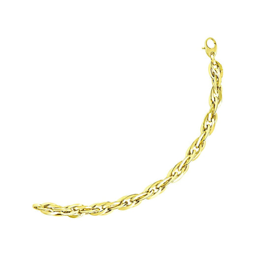 14k Yellow Gold Singapore Chain Style Thick Bracelet | Richard Cannon Jewelry