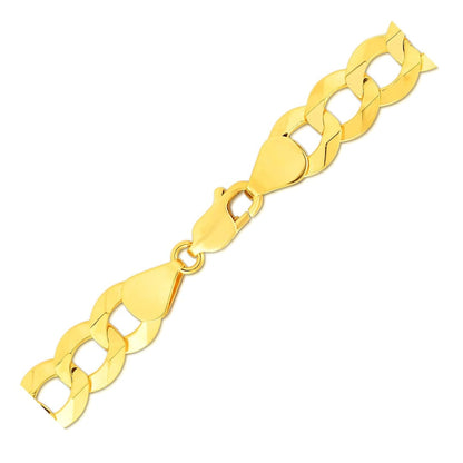 14k Yellow Gold Solid Curb Bracelet 10.0mm | Richard Cannon Jewelry