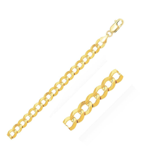 14k Yellow Gold Solid Curb Chain 10.0mm | Richard Cannon Jewelry
