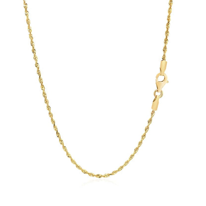 14k Yellow Gold Solid Diamond Cut Rope Chain 1.5mm | Richard Cannon Jewelry