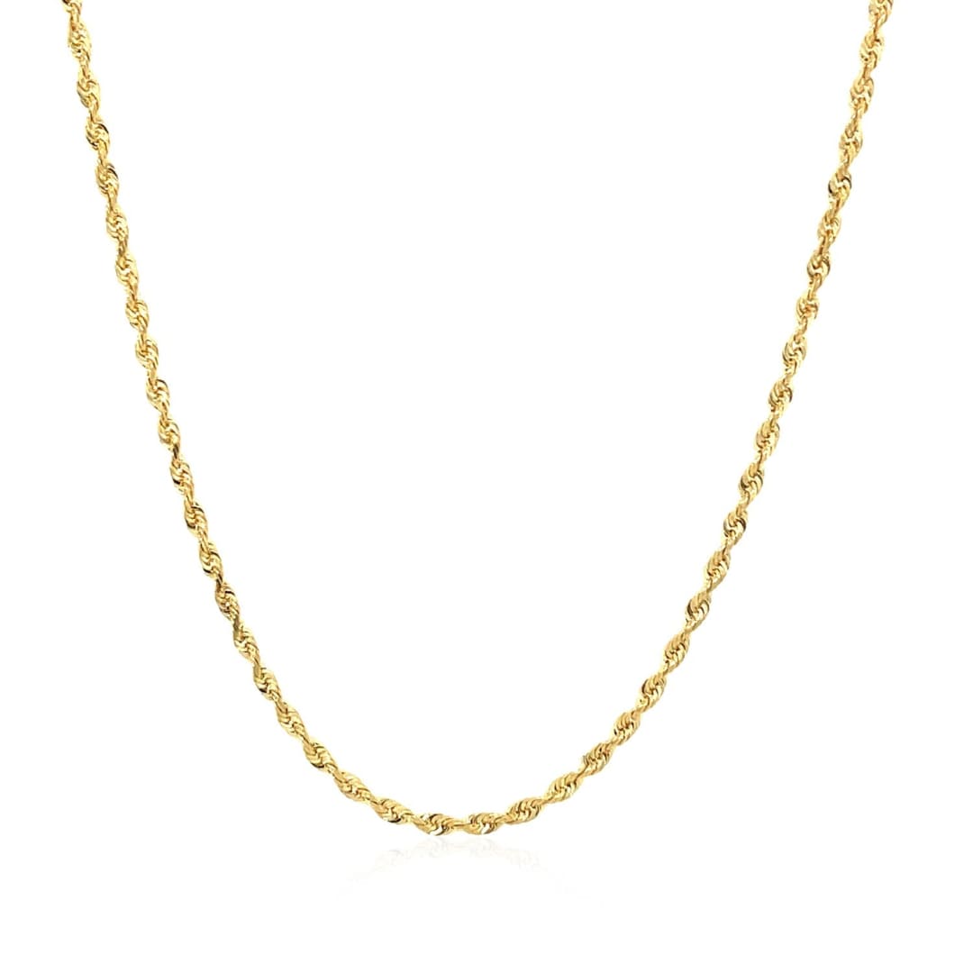 14k Yellow Gold Solid Diamond Cut Rope Chain 1.5mm | Richard Cannon Jewelry