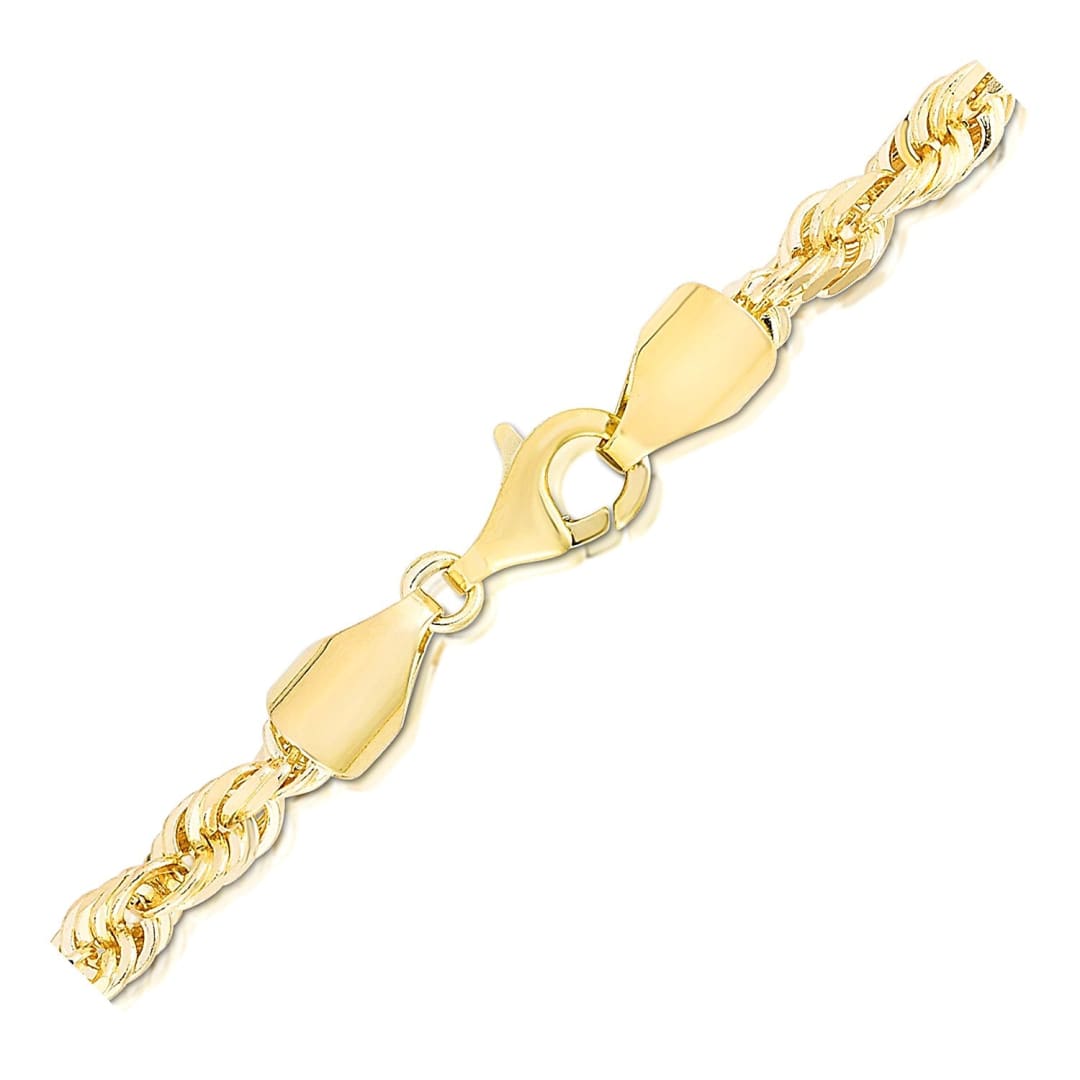 14k Yellow Gold Solid Diamond Cut Rope Chain (5.00 mm) | Richard Cannon Jewelry