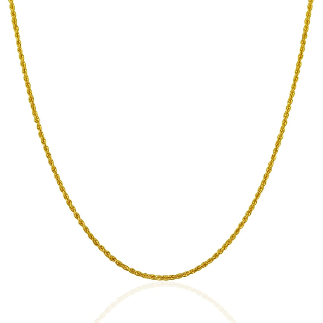 14k Yellow Gold Solid Rope Chain 1.25mm | Richard Cannon Jewelry