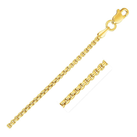 14k Yellow Gold Solid Round Box Chain 1.6 mm | Richard Cannon Jewelry