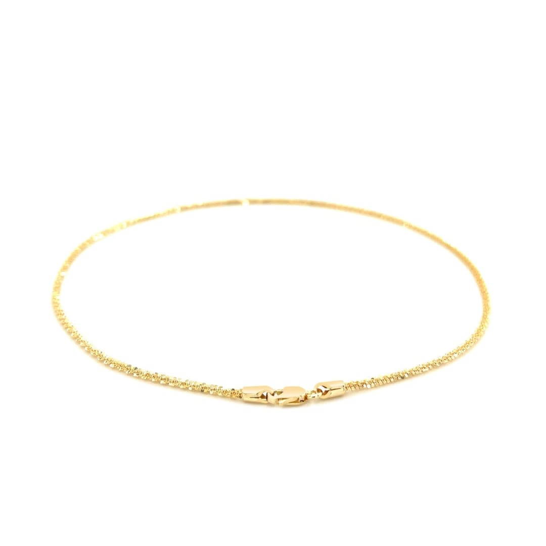 14k Yellow Gold Sparkle Anklet 1.5mm | Richard Cannon Jewelry