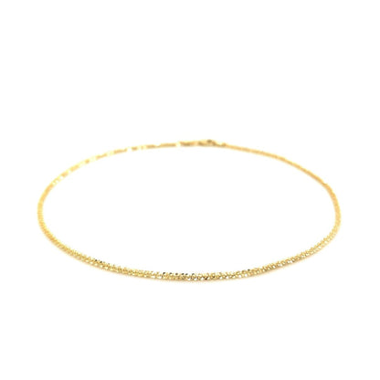 14k Yellow Gold Sparkle Anklet 1.5mm | Richard Cannon Jewelry