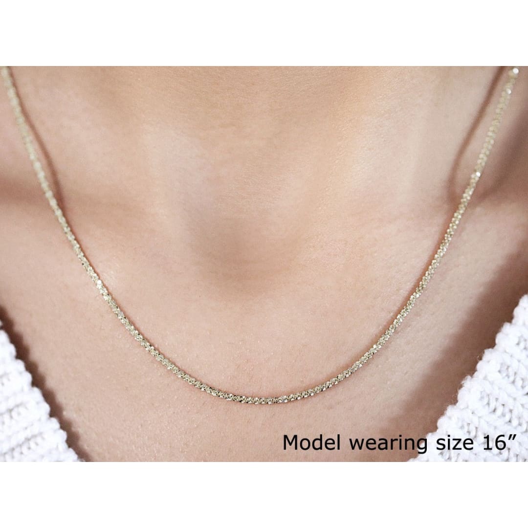 14k Yellow Gold Sparkle Chain 1.5mm | Richard Cannon Jewelry