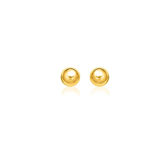 14k Yellow Gold Spherical Stud Earrings (8.0 mm) | Richard Cannon Jewelry