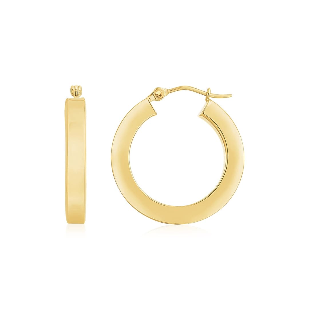 14K Yellow Gold Square Tube Hoop Earrings | Richard Cannon Jewelry