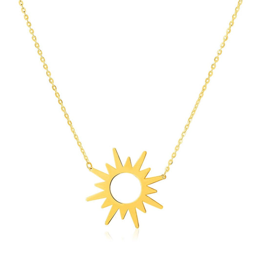 14K Yellow Gold Sunburst Necklace | Richard Cannon Jewelry