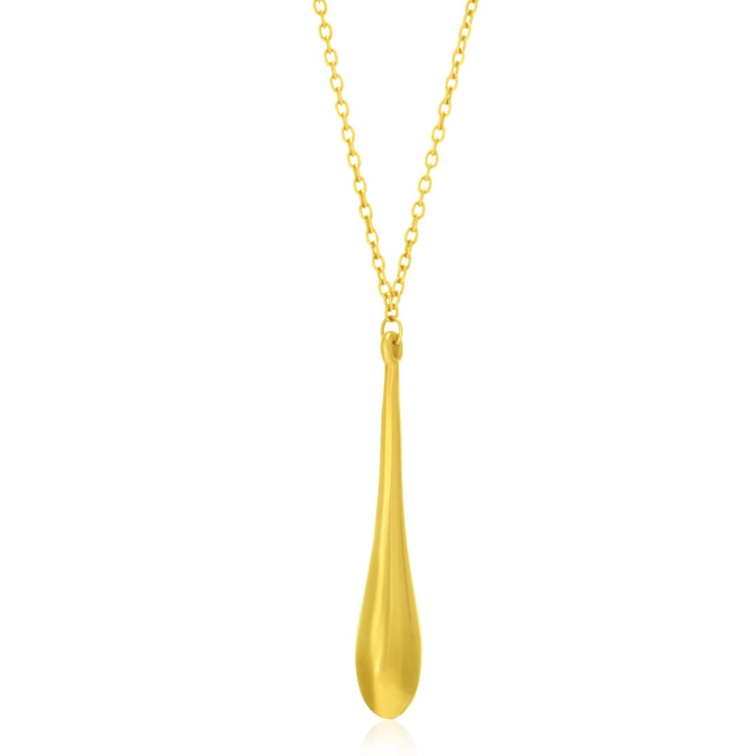 14k Yellow Gold Teardrop Shape Long Pendant | Richard Cannon Jewelry