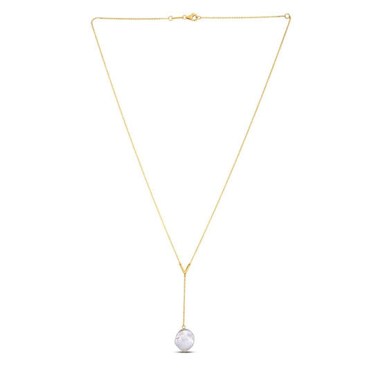 14k Yellow Gold Tesoro Pearl Lariat Necklace | Richard Cannon Jewelry